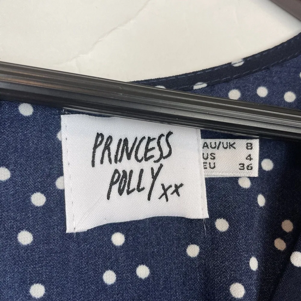 Princess Polly Mini Dress sz 4 Polka Dot Smocked Waist Ruffle Long Sleeve Women - Image 7