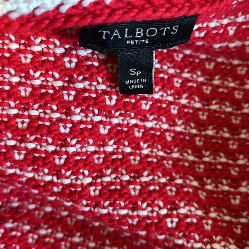 VTG Talbots Clueless Preppy Tipped Tweed Knit Cardigan Sweater Jacket Sz SP - Image 7