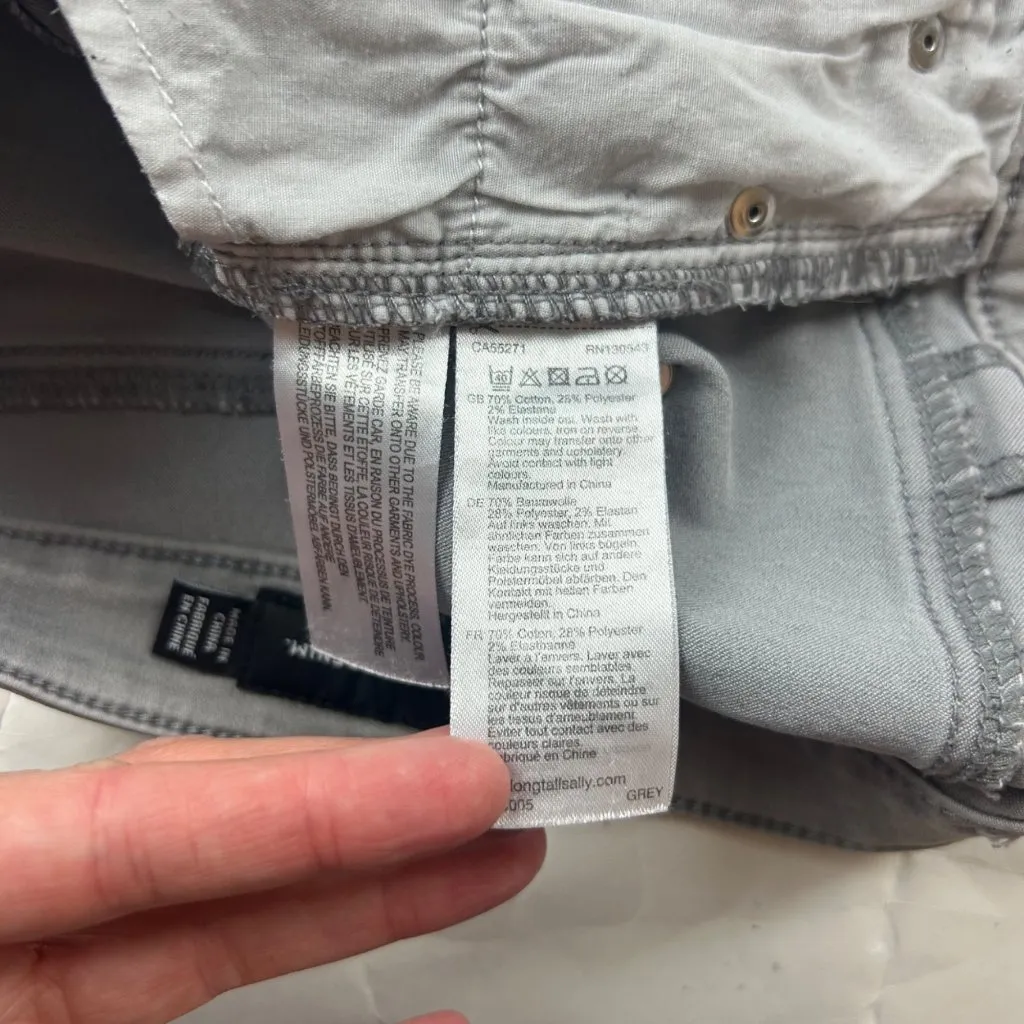 Long Tall Sally Light Gray Wash Stretch Denim High Rise Skinny Jeans 10 Long - Image 4