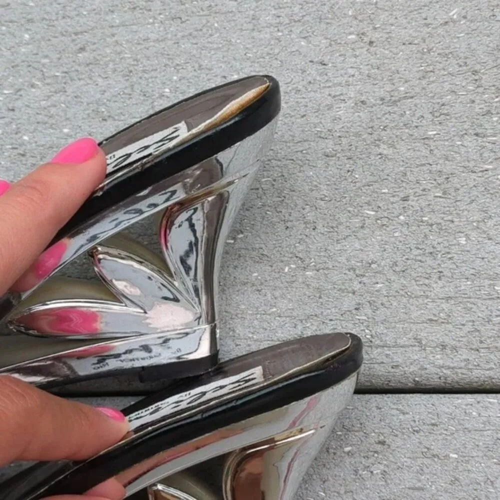 Selina by Summer Rio Animal Print Wedge Slip On Sandals Black Size 9 - Image 13