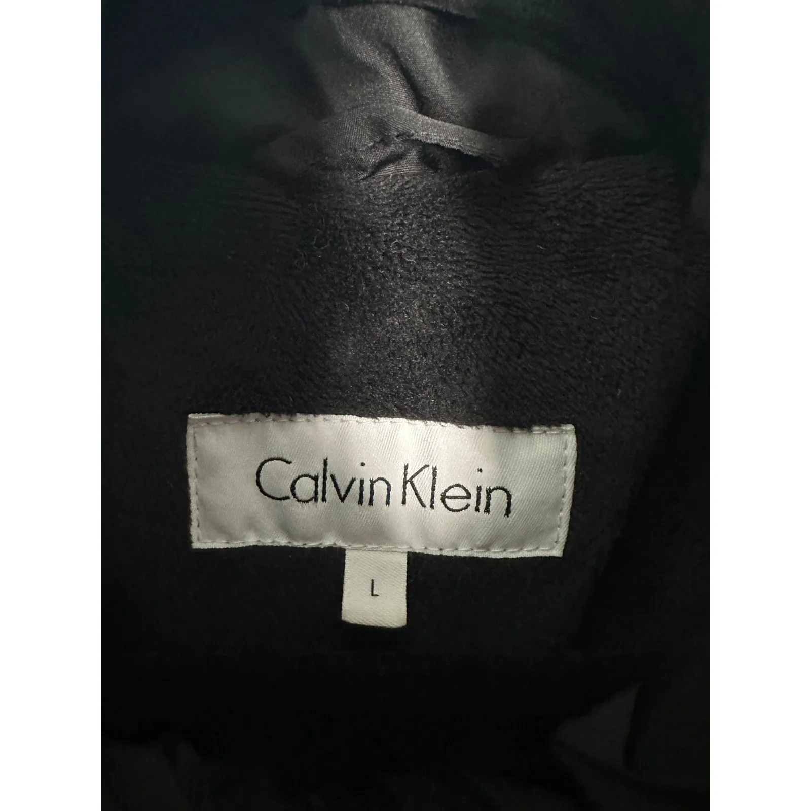 Calvin Klein Black Quilted Down Feather Puffer Coat Jacket Large – No Hood - Image 2