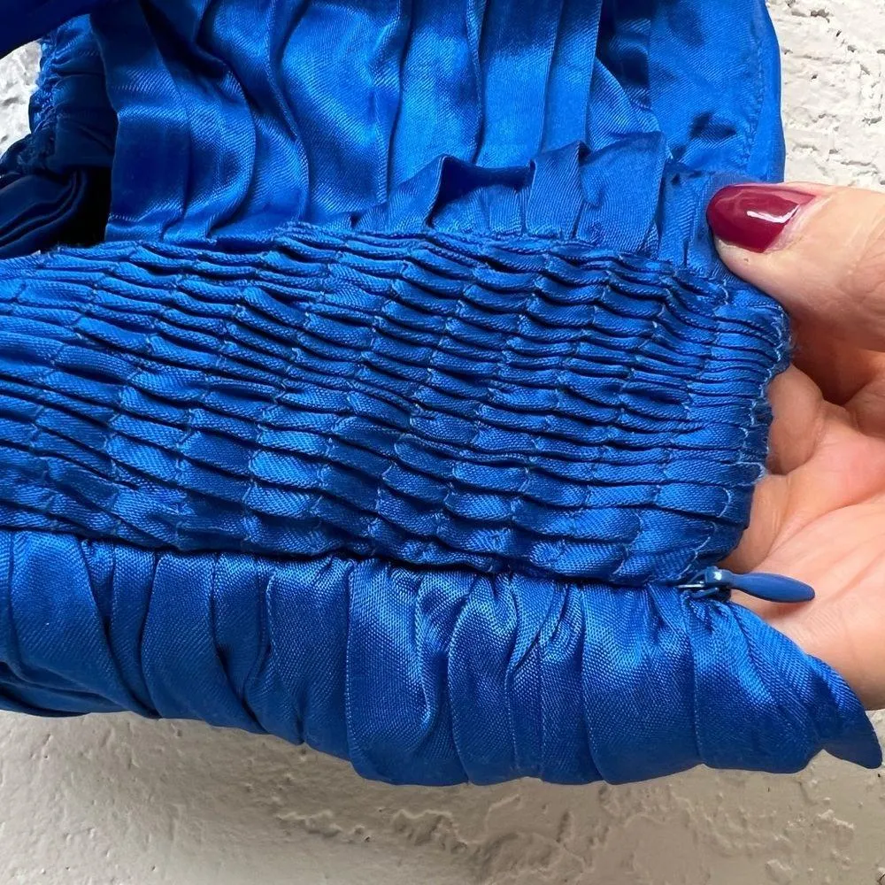 blue satin crop top XS - Image 6