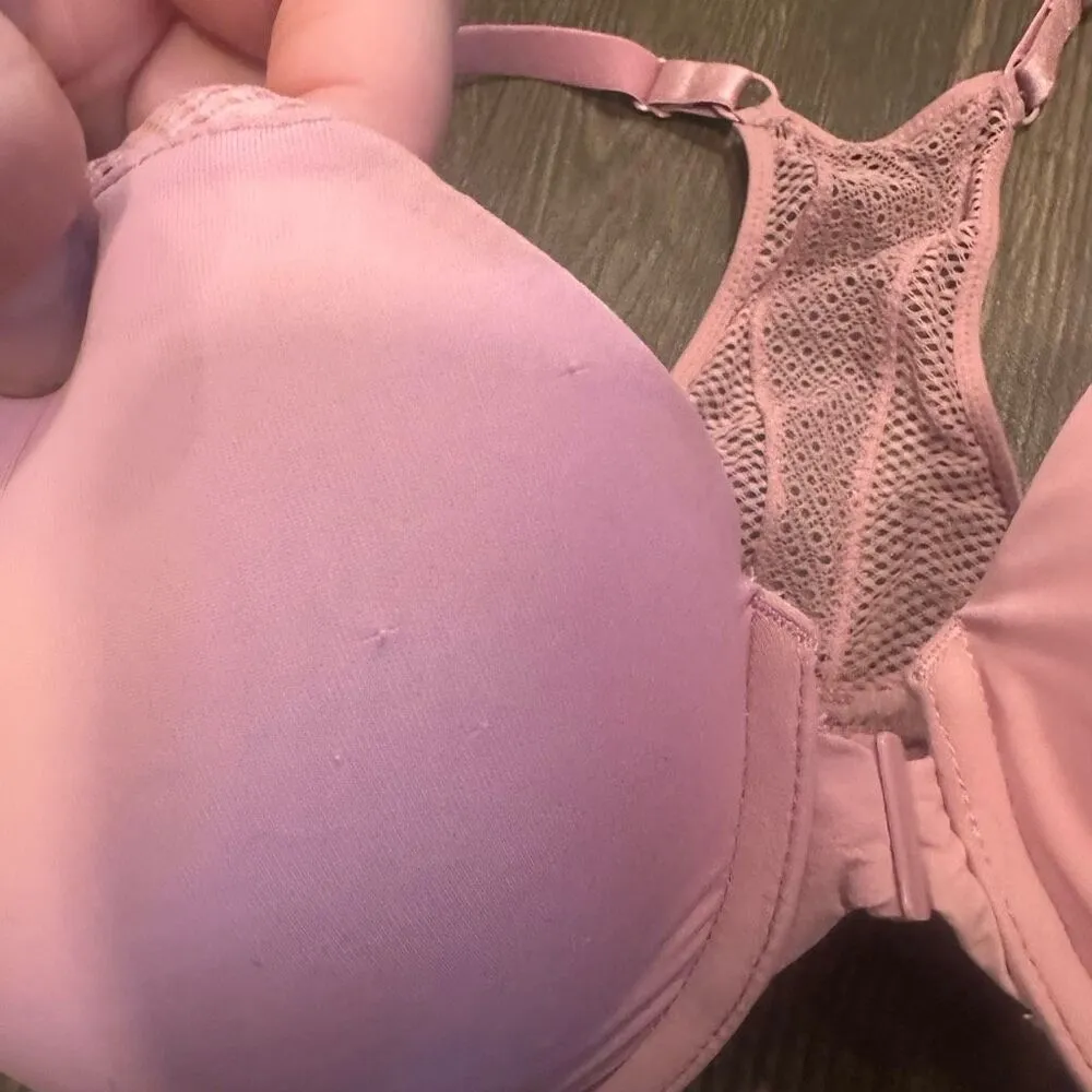 Victoria’s Secret plunge Pushup pink mesh racerback 38D bra - Image 2