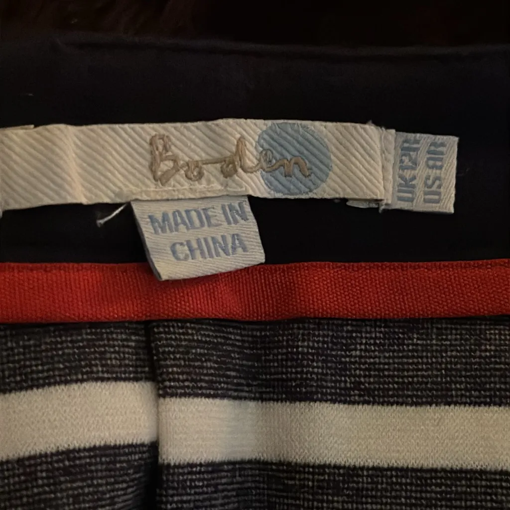 Boden Skirt Women 8R Blue Striped Nautical Ponte Knit Pleated Pockets Mini WG521 Size 8 - Image 11