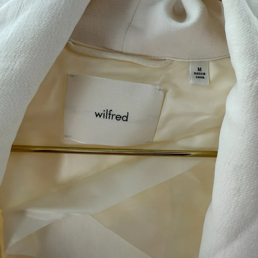 Aritzia Wilfred Women’s Size M Oversized Slouchy Blazer Cream Crepette Old Money - Image 3