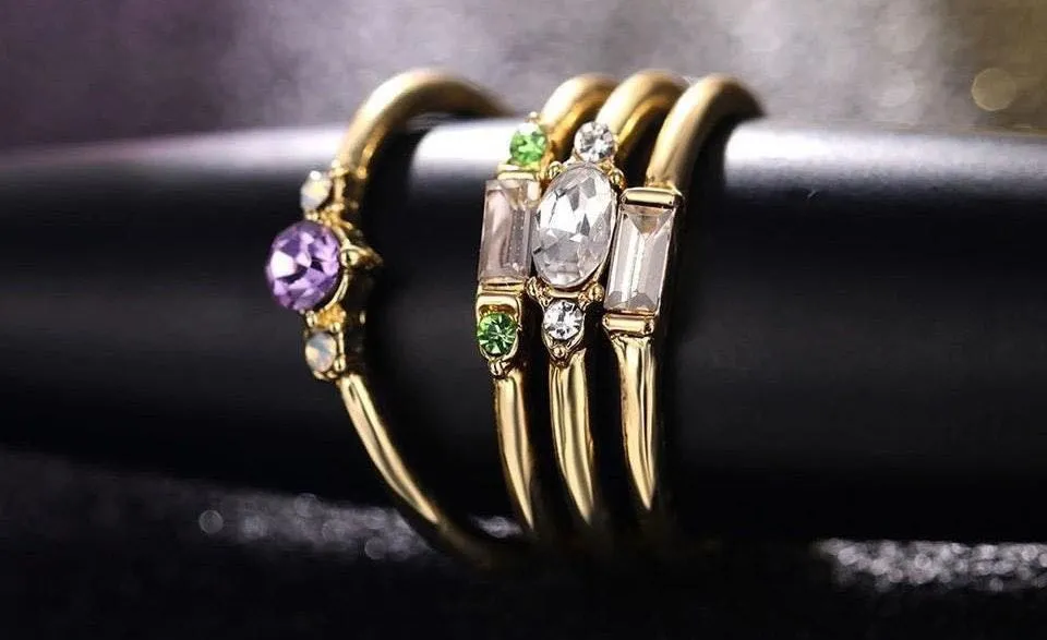 Boho Ring Set Dipped In Gold... Multiple - Image 2