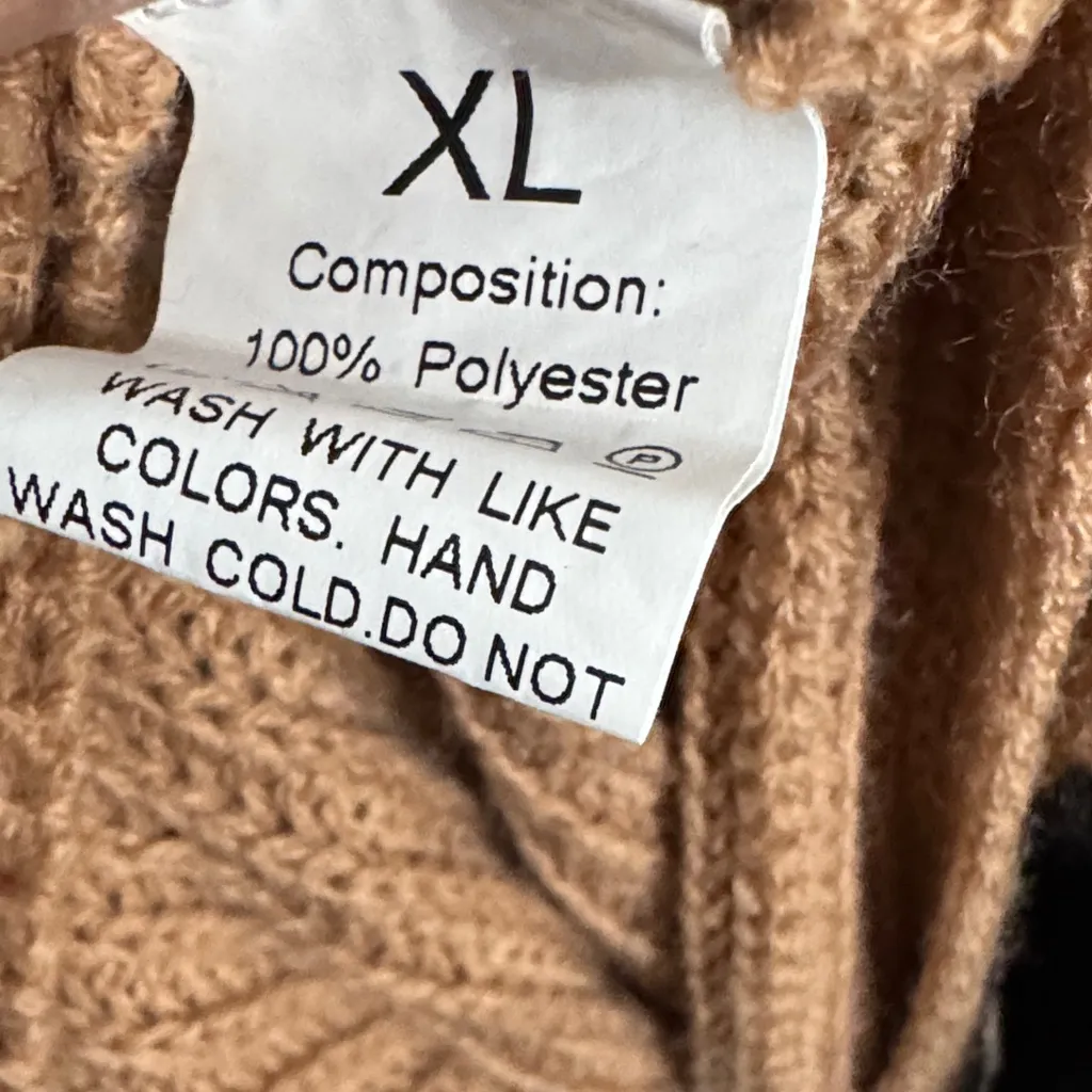 Striped Black and Tan Sweater Size XL - Image 6