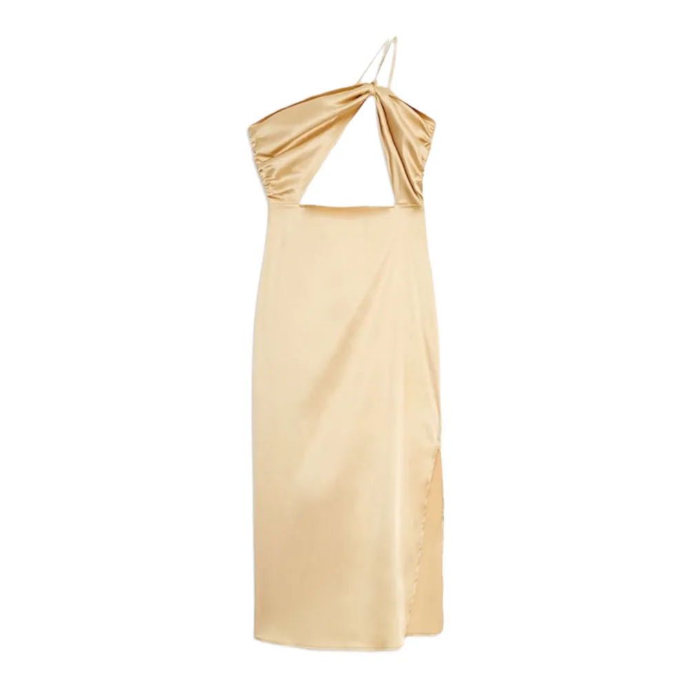 WEWOREWHAT Cutout Halterneck Dress by DANIELLE BERNSTEIN Satin Sleeveless Large - Image 8