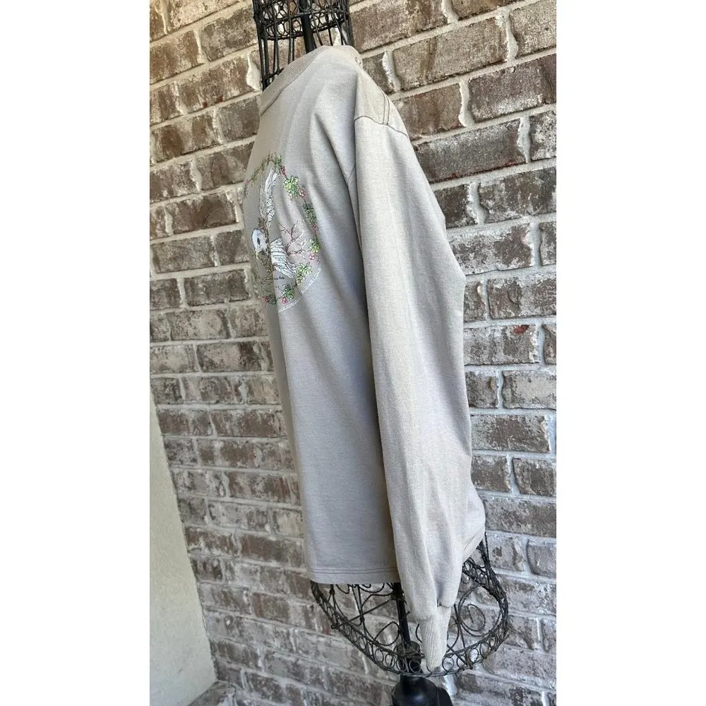 VTG Christmas Dove Long Sleeve T Shirt Medium Lynn Norton Parker Jerzees… - Image 10