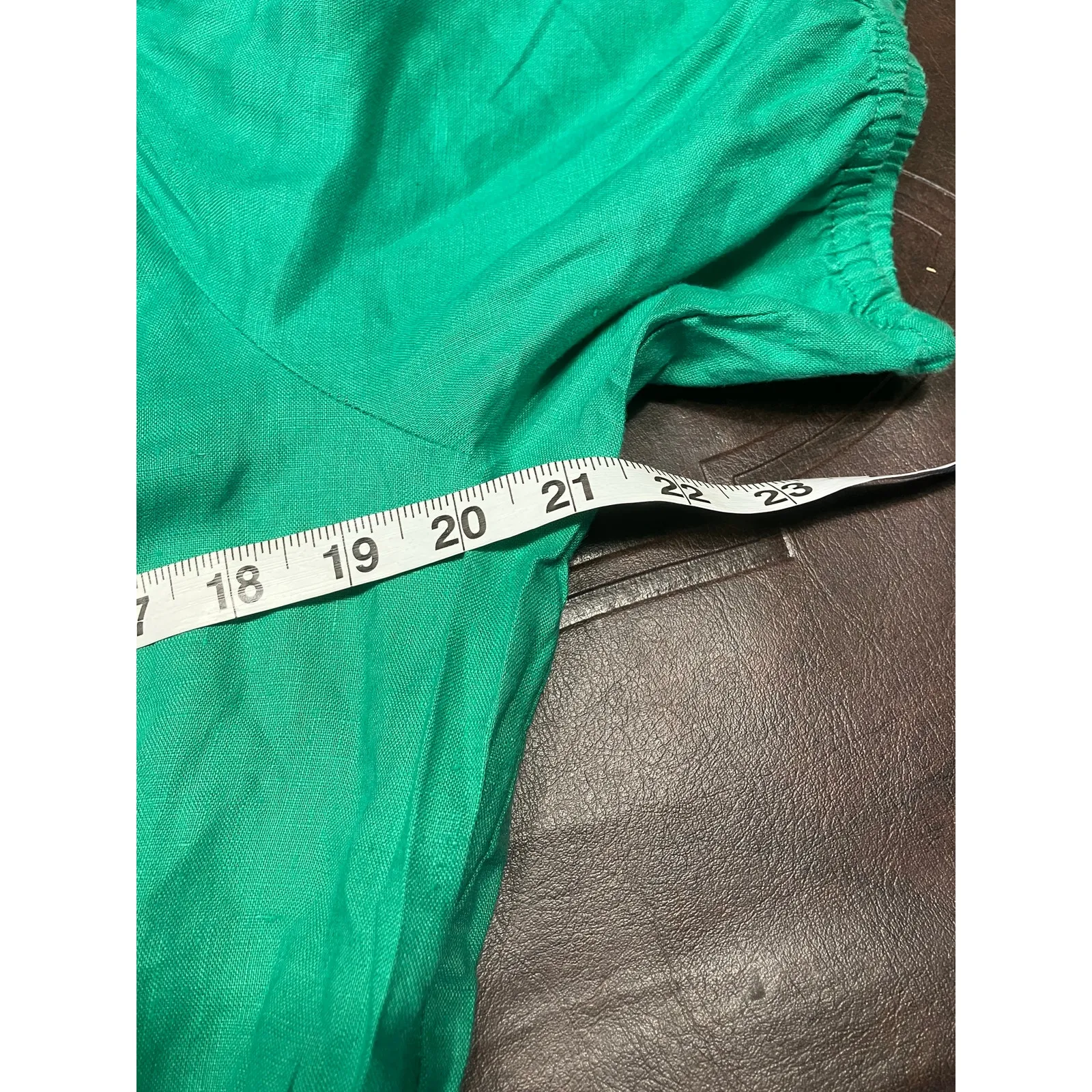 Fatface Green Vivvie‎ Linen Midi Dress Womens 14R Pockets Bright Clean Girl - Image 16