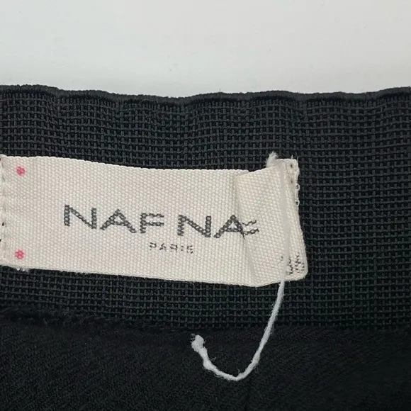 NAF NAF Women's Old Money Black Knee Length Wide Waistband A Line Skirt EU 36 - Image 9