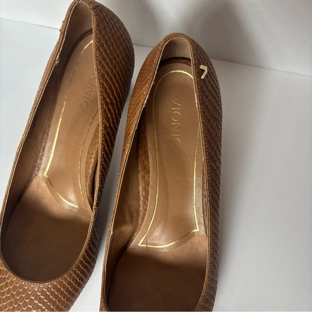 Vionic Women's Madison Mia Brown Snakeskin Embossed Heels Womens 9.5 NWOT - Image 10
