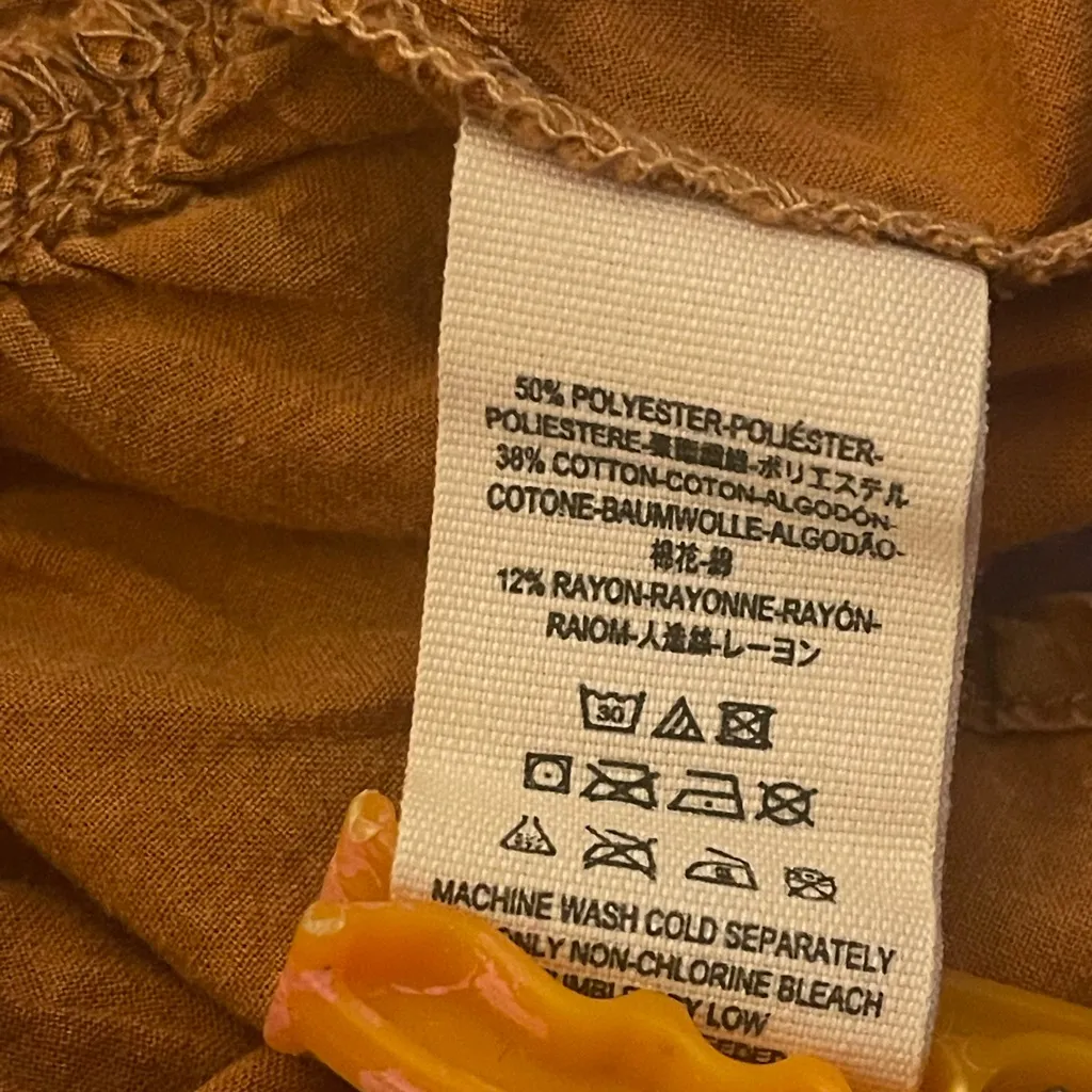 Free People "When Worlds Meet" full-zip hoodie tan rust color sweatshirt XS - Image 6