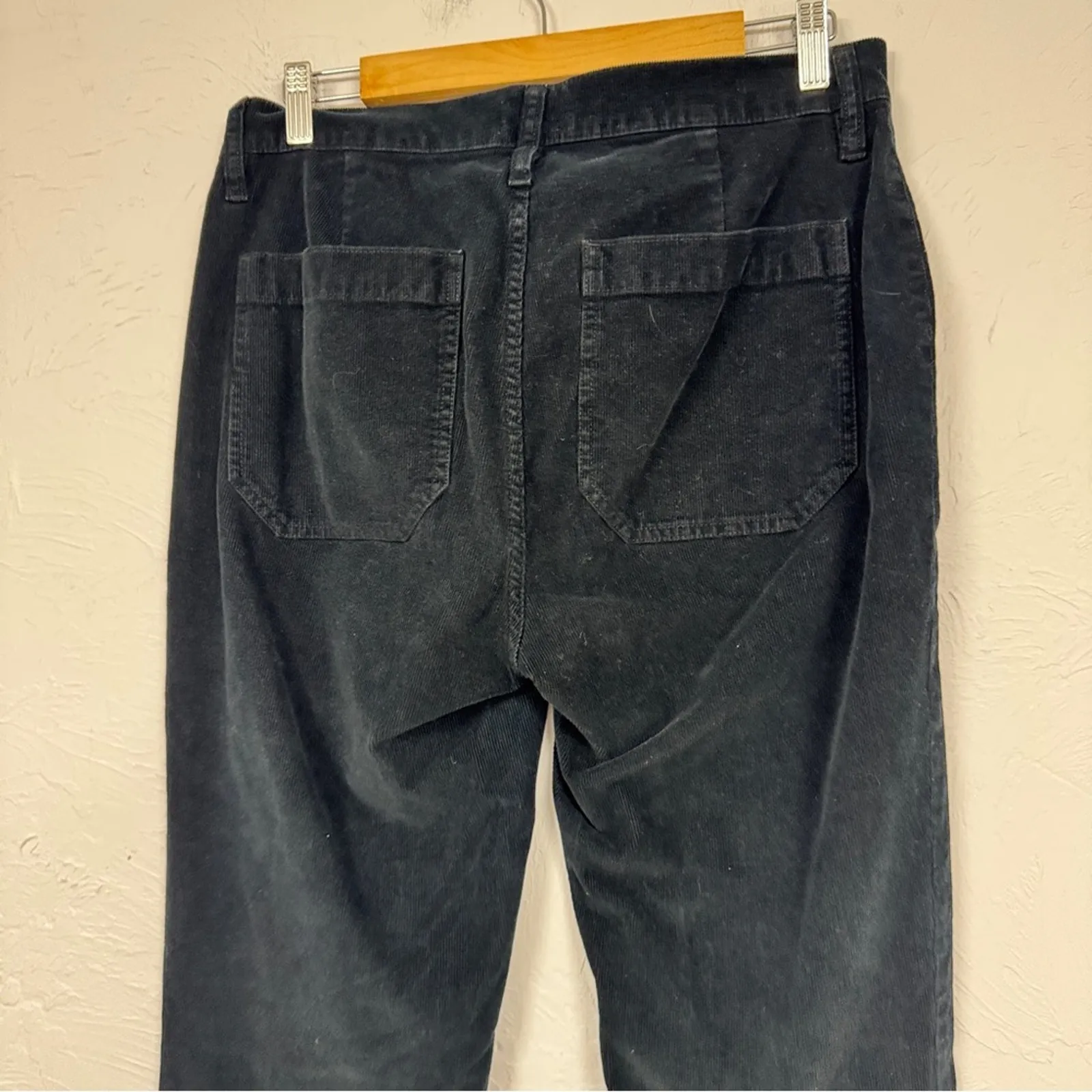 J Crew Black Corduroy Billie Demi Crop Pants Womens 30 Wide Leg Casual Preppy - Image 4