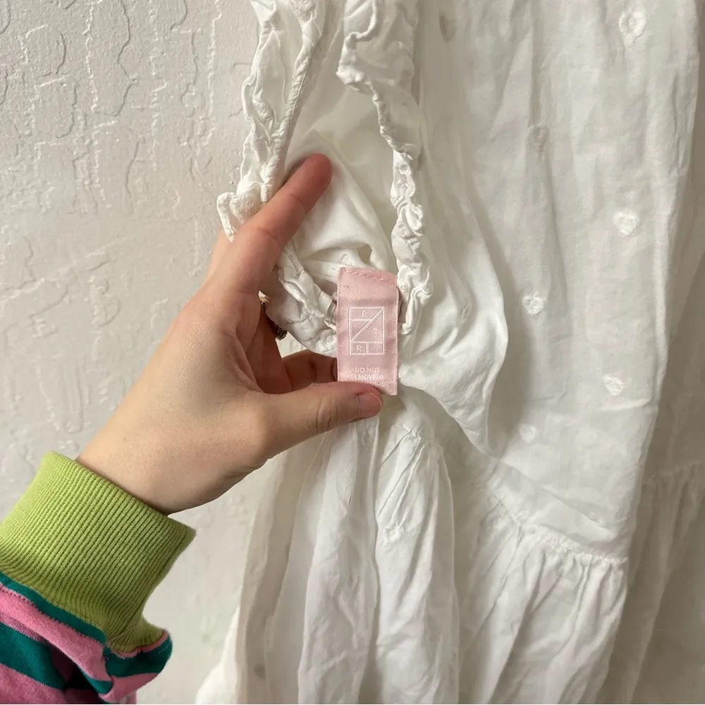 Kooples Rent the Runway White Ruffle Heart Embroidered Ruffle Sleeveless Dress 1 - Image 9