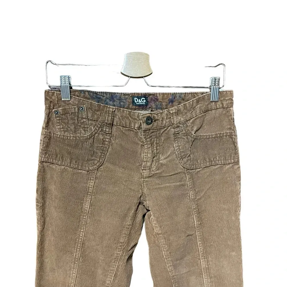 Dolce & Gabbana Lovely Corduroy Brown Straight Y2K Pants Size 40 / 26 - Image 2