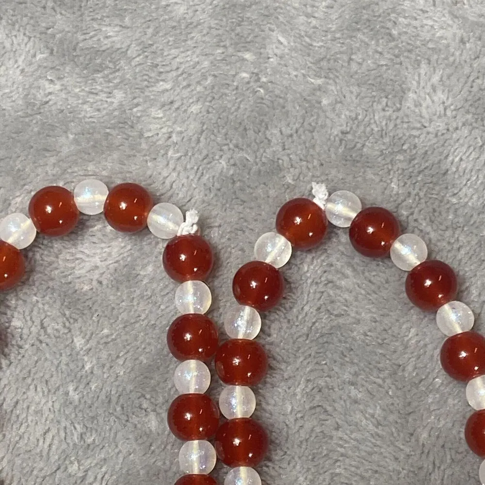 2pack Christmas Bracelets Beaded‎ Stretchable Red White New Handmade Gift Idea - Image 5