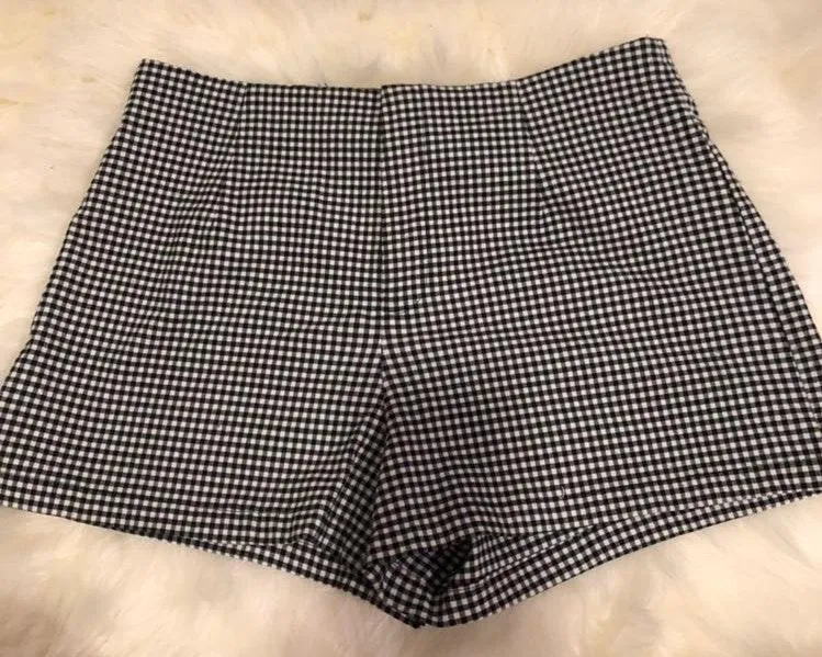 Black and White Checkered Shorts - Image 3