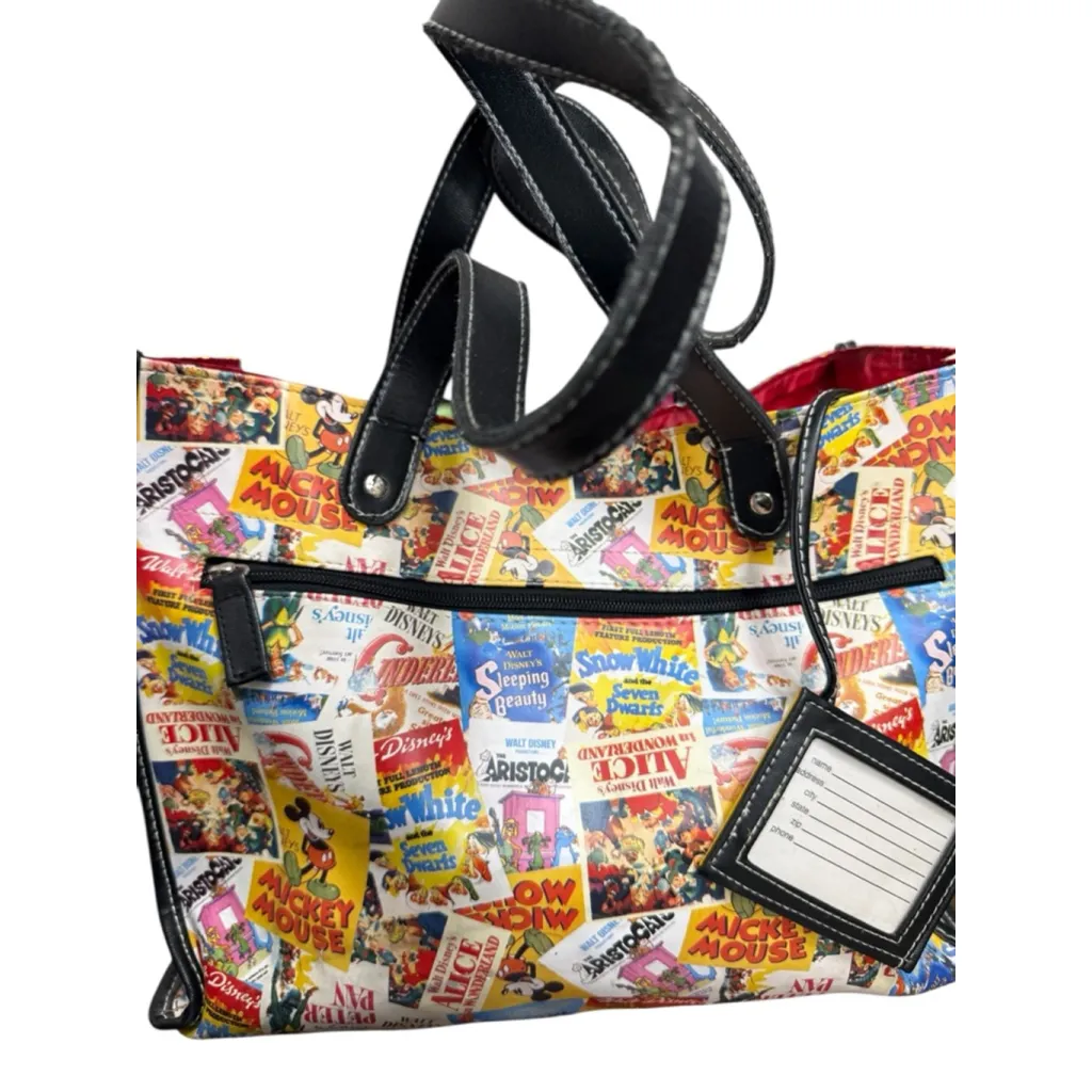 Disney Movie Poster Print Purse Mickey Mouse Vintage Style Shoulder Bag Black - Image 7