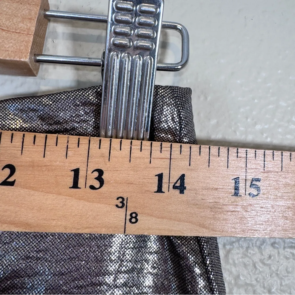 Hutch Anthropologie Silver Metallic Mini Skirt Womens 2 Party Formal Classic - Image 7