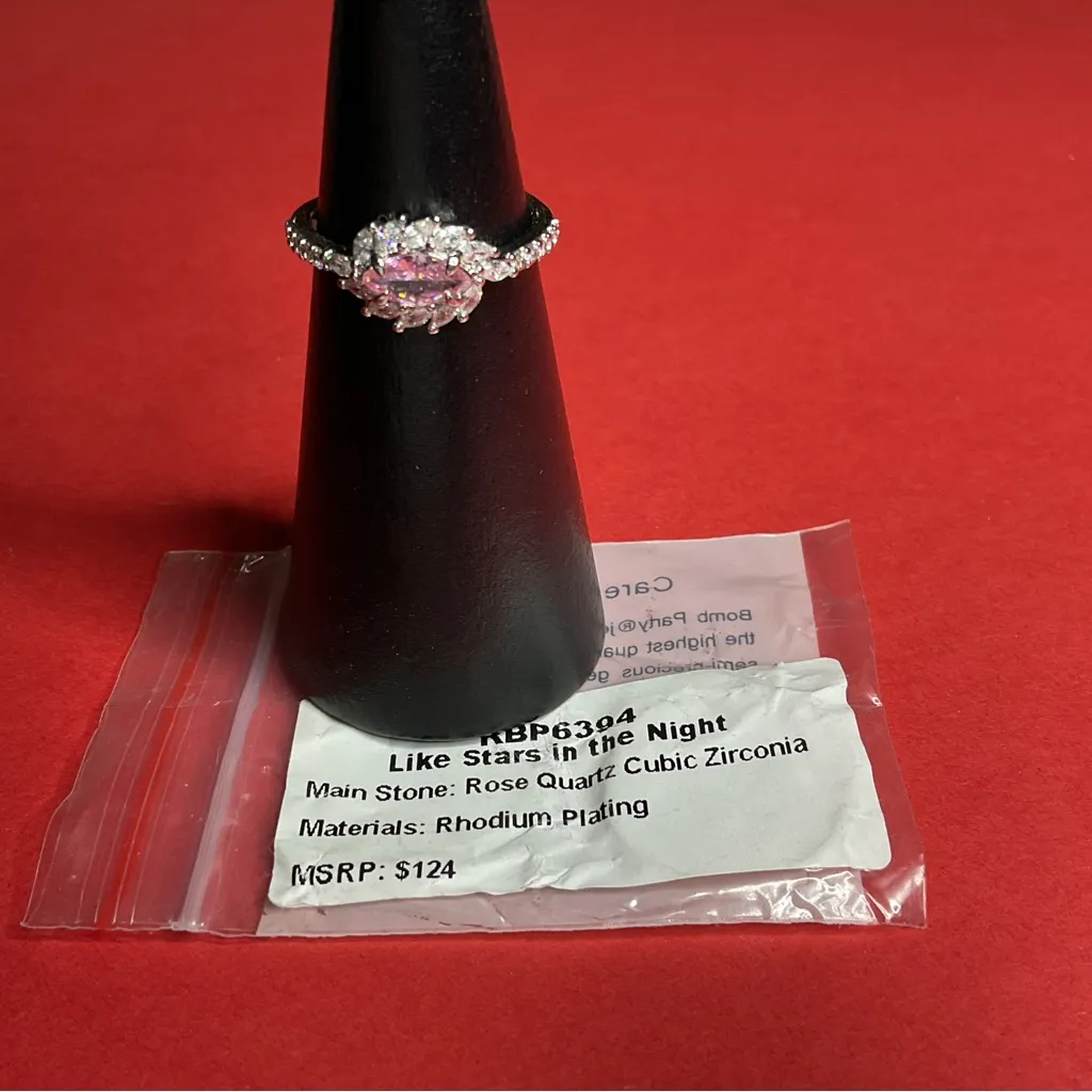 Bomb Party RBP6394 “Like Stars in the Night” Cubic Zirconia Rhodium Sz7 Ring NWT Silver - Image 4