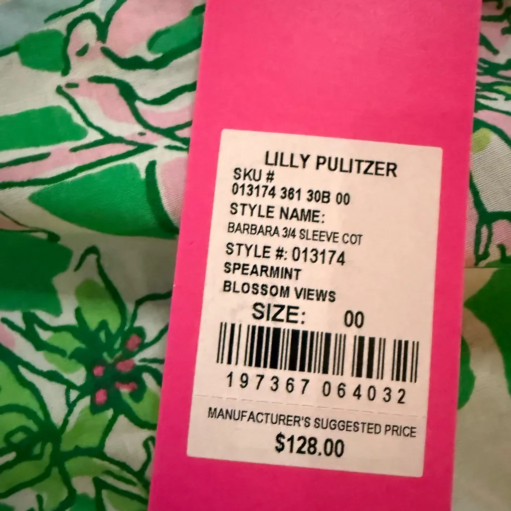 Lilly Pulitzer  Barbara Top | Spearmint Blossom Views | NWT Size 00 - Image 8