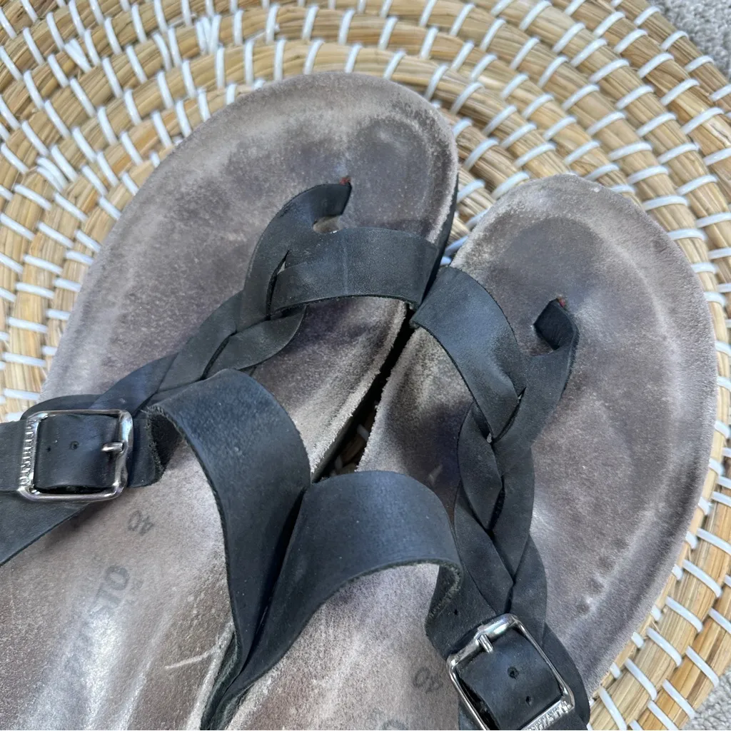 Mephisto Women’s Helen Twist Black Nubuck Sandals Thong in Black 41/US 10 Brown - Image 11