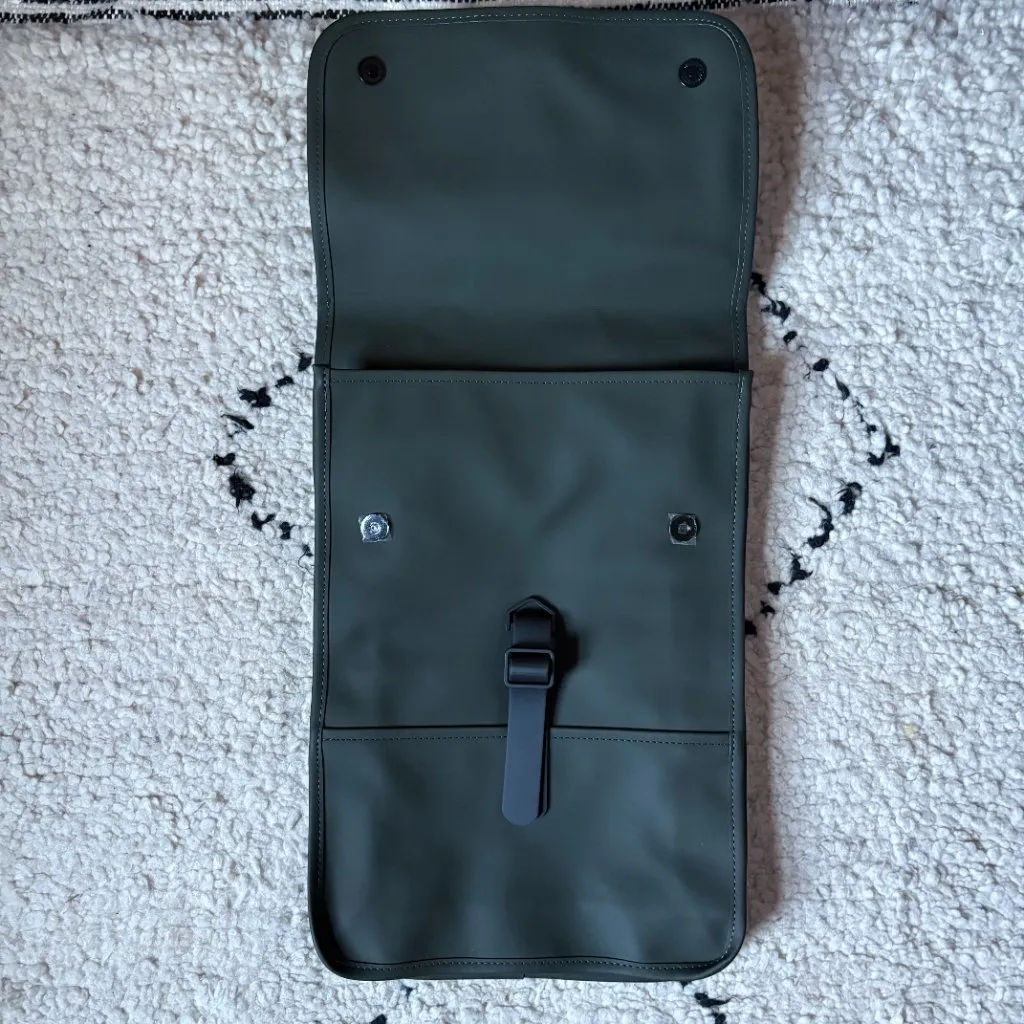 Rains NWT Backpack Mini olive green commuter student school waterproof bag Black - Image 3