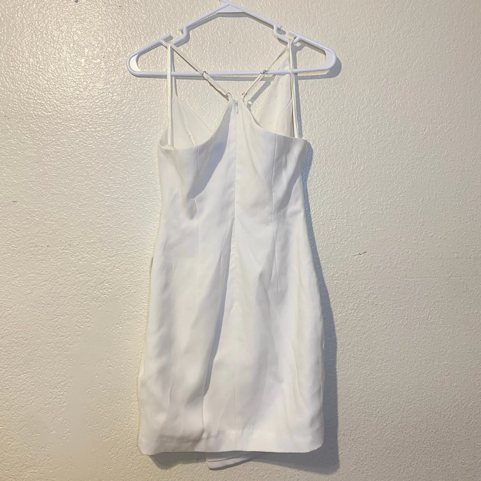 BCBG Maxazria Little White Dress Asymmetrical Mini Dress Size 2 - Image 2