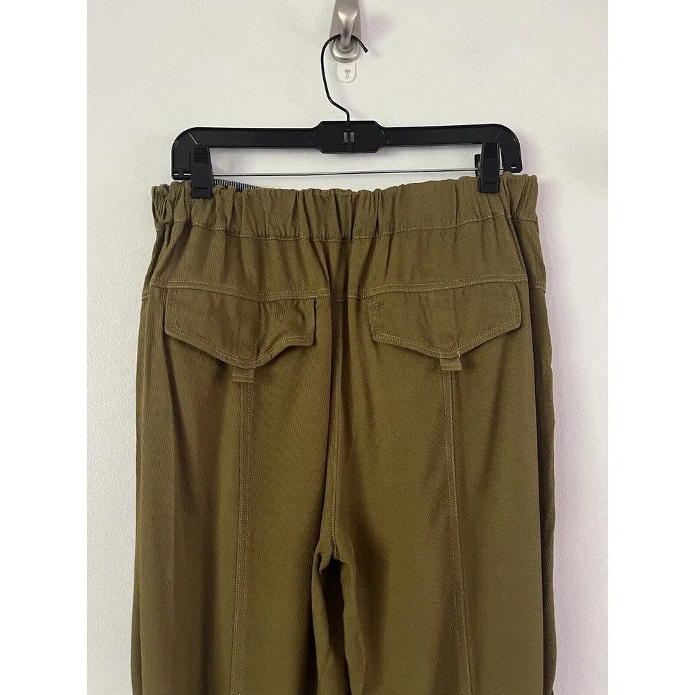By Anthropologie Earth Green Pull On Wide Leg Cropped Pants Women’s Size Small - Image 5