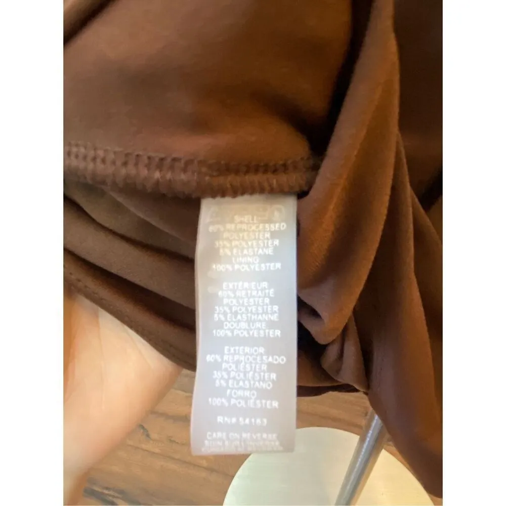 Tommy Hilfiger Brown Bell Sleeve Round Neck With Keyhole Knot Sheath Dress - Image 8