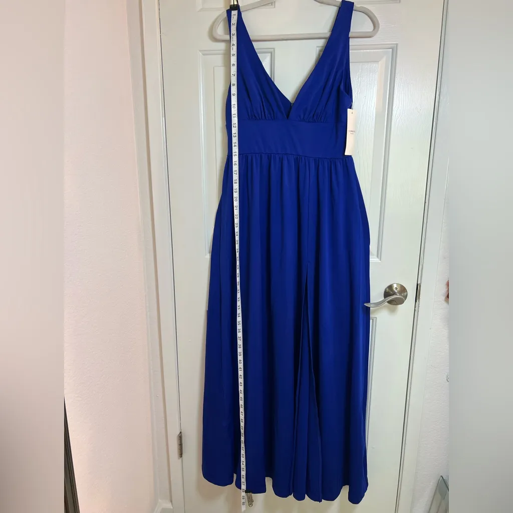 Ever-Pretty Women's  Royal floor  Length High Stretch‎ Side Slit Pleated Size L - Image 3