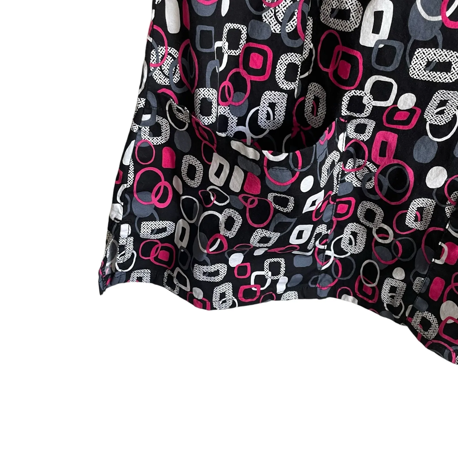 Cherokee Women Scrub Top XS‎ Black Geometric Medical Uniform Nurse Workwear - Image 5