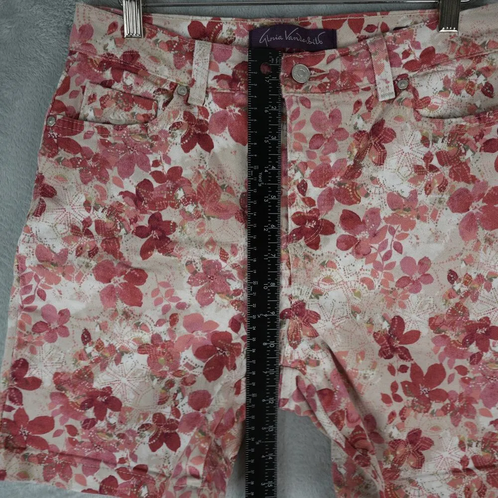 Gloria Vanderbilt Amanda Shorts Womens 8 (30x6.5) Floral Print Cotton Stretch - Image 9