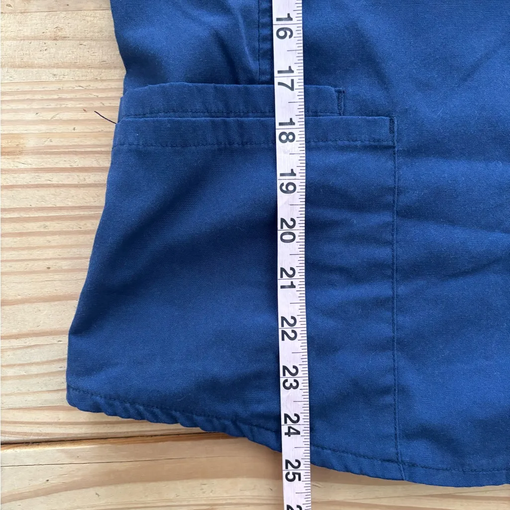 Scrubstar Blue Flutter Sleeve Wrap Top - Image 8