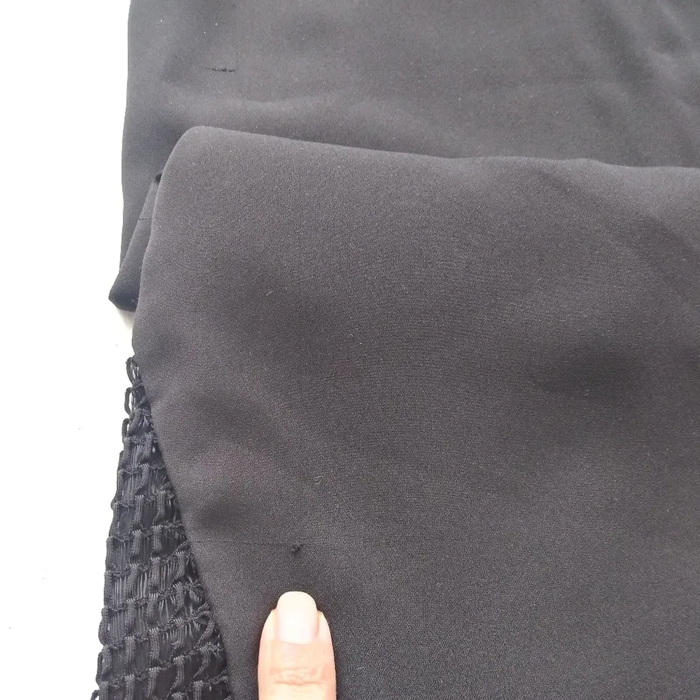 Katherine Barclay Sleeveless Black Net Shift Dress LBD Size 2 - Image 10