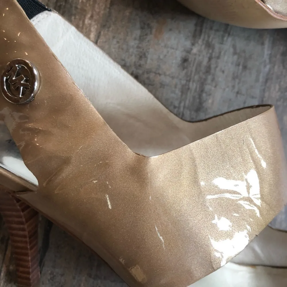 MICHAEL Michael Kors Leather Strappy Heels Size 8.5 - Image 4