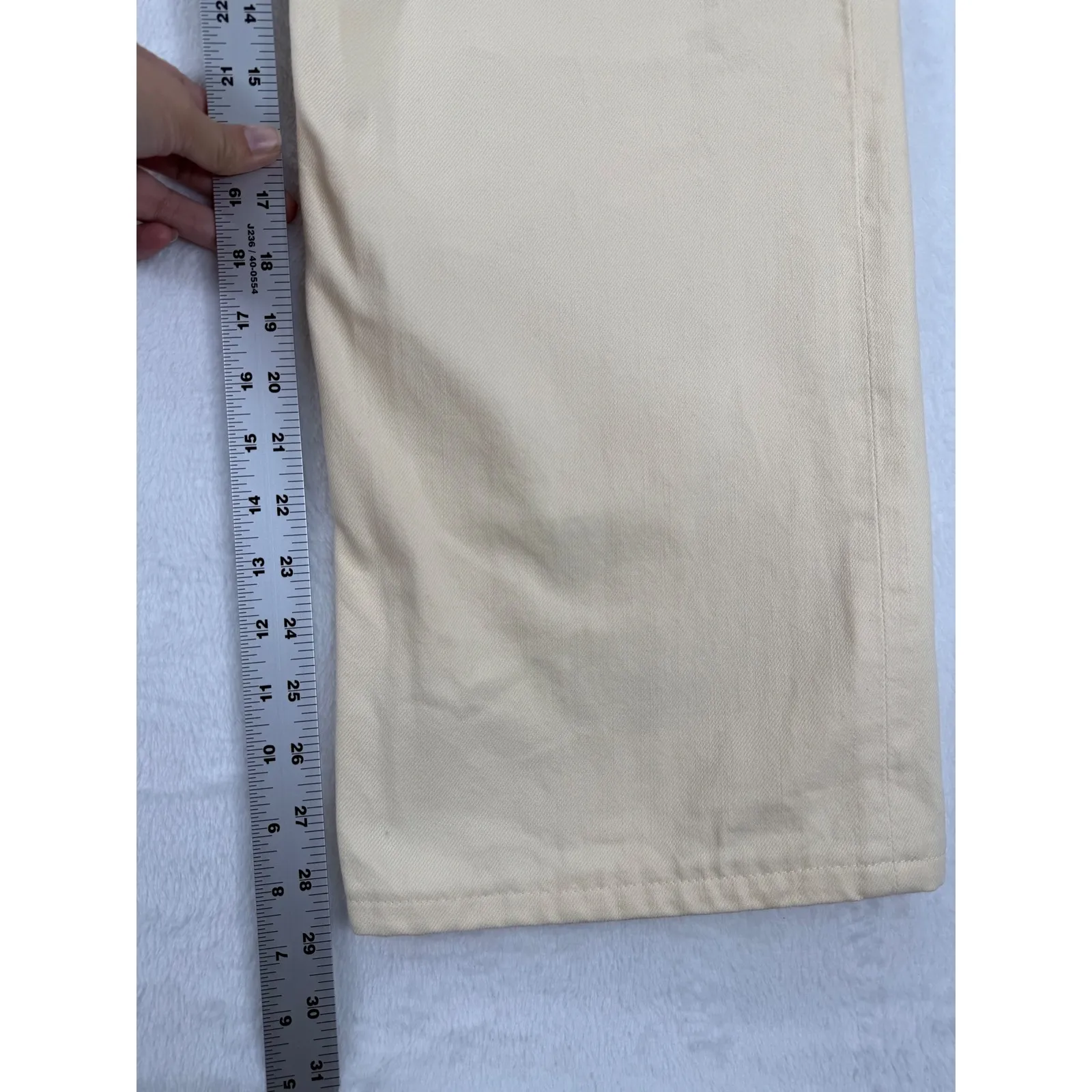 GoldSign Women's butter‎ yellow Wide Leg Jeans Size 27 High Waist Denim Casual Tan - Image 4