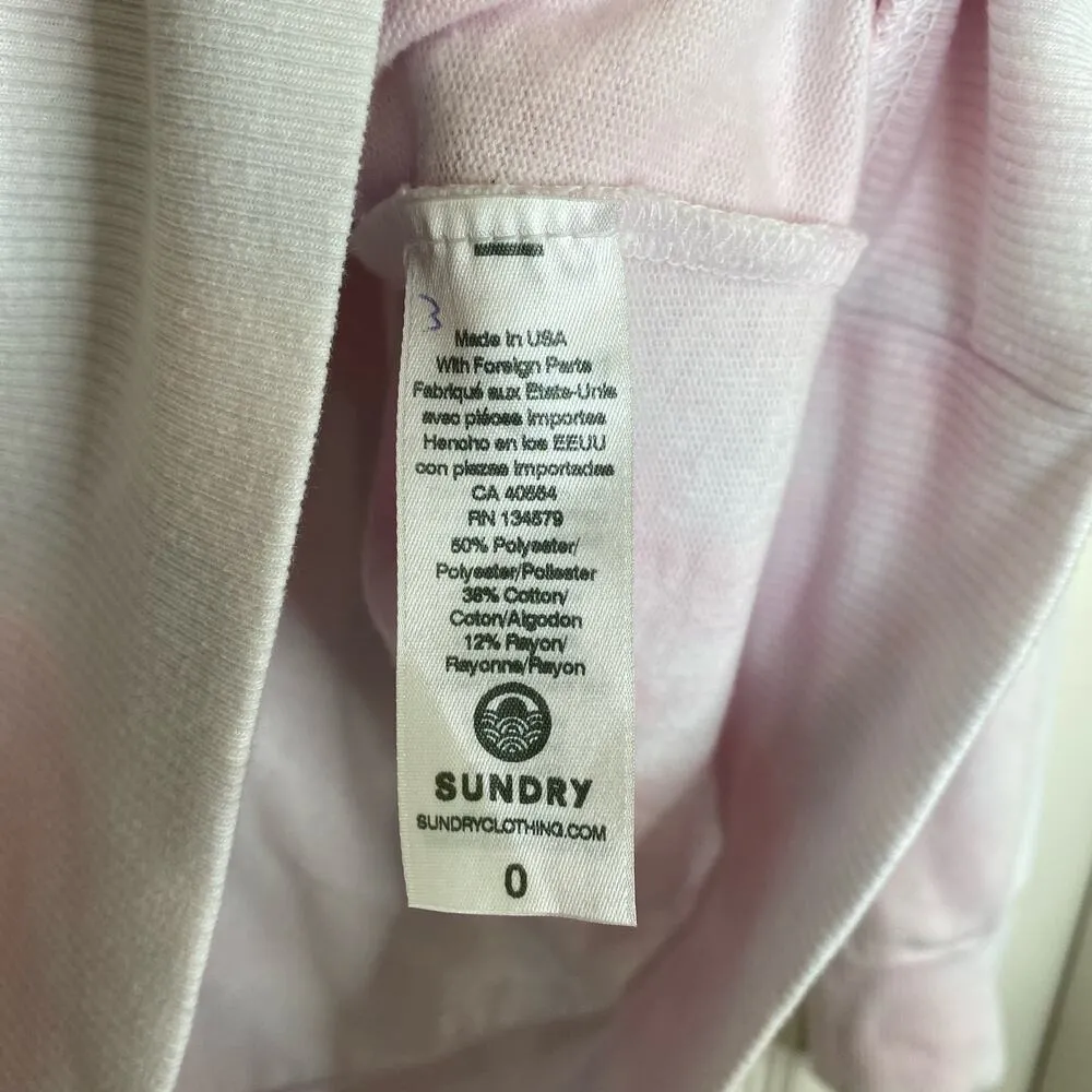 SUNDRY Tie Dye Sweat Set Tapered Joggers Size 0 Extra Small Pink Blue Lounge - Image 7