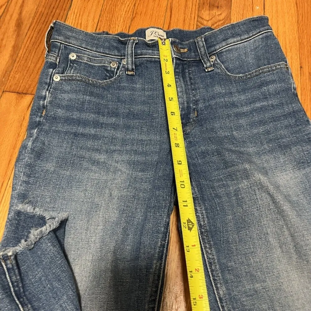J.Crew  9 Inch Billie Demi Boot Crop Jeans with Raw Fray Hem Size 27 - Image 6