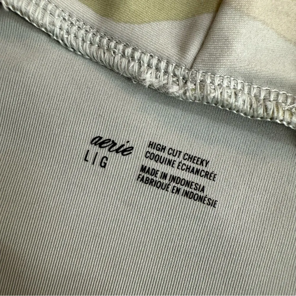 Aerie Women’s Size M/L High Rise Bikini Set Camo Swimsuit Sage Green Gray Sporty - Image 5