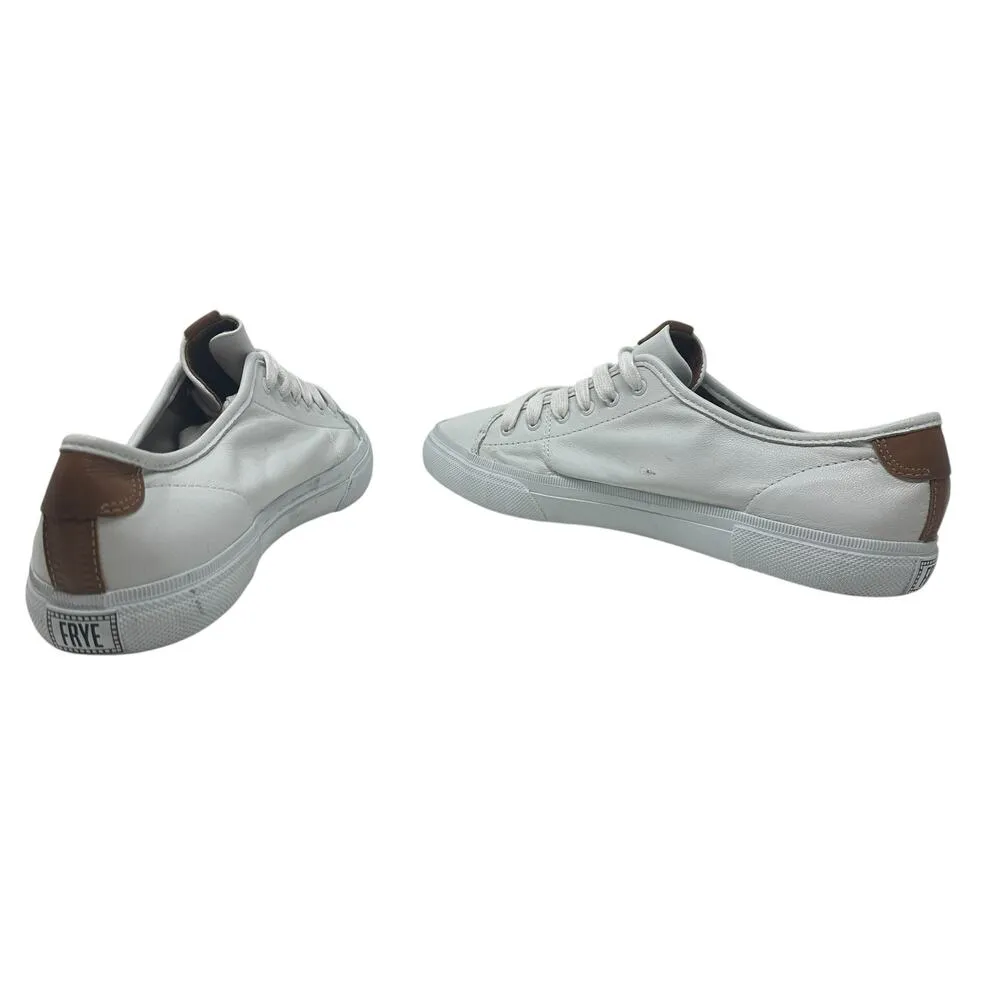 Frye Gia Low Top Lace-Up Leather Lifestyle Sneakers Shoes White Size‎ US 9 - Image 6