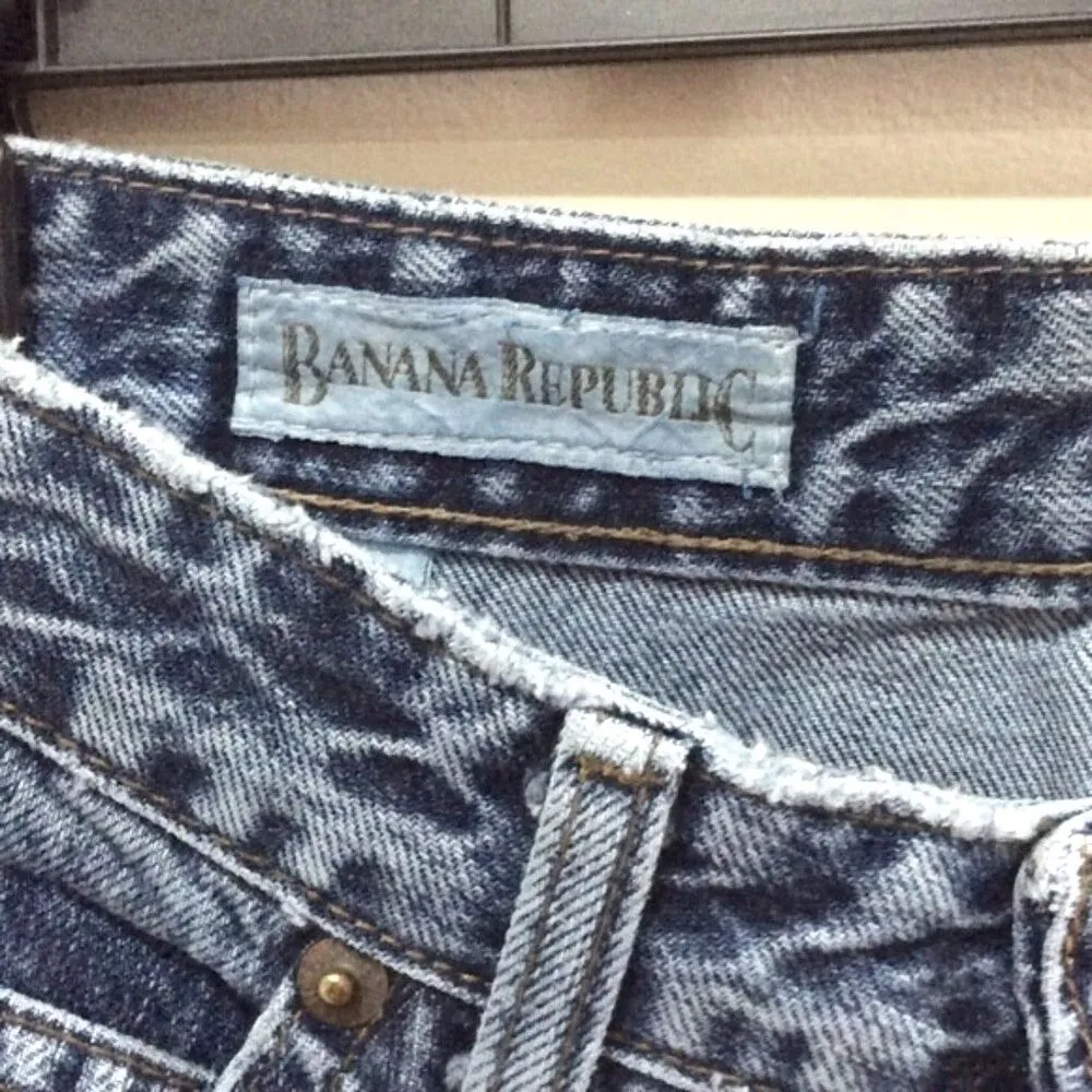 Vintage Mom Jeans High Rise Tapered Leg Blue Denim Sz 8 Long 80s Banana Republic - Image 2