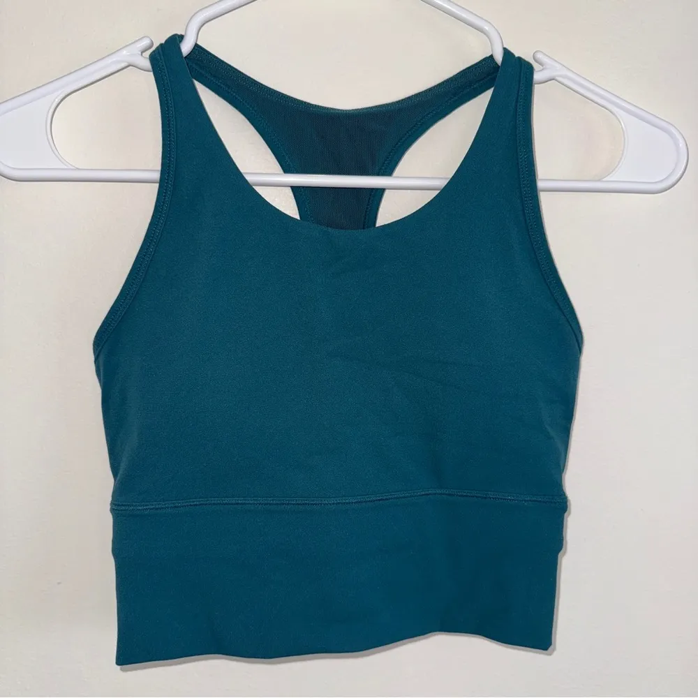 Stori Teal Longline Racerback Sports Bra Tank Top 2 - XS - Image 2