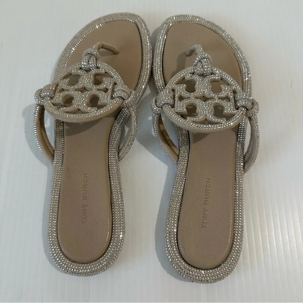 Tory Burch Miller Pave Knotted Sandals Dark Clay, 6.5 - Image 5