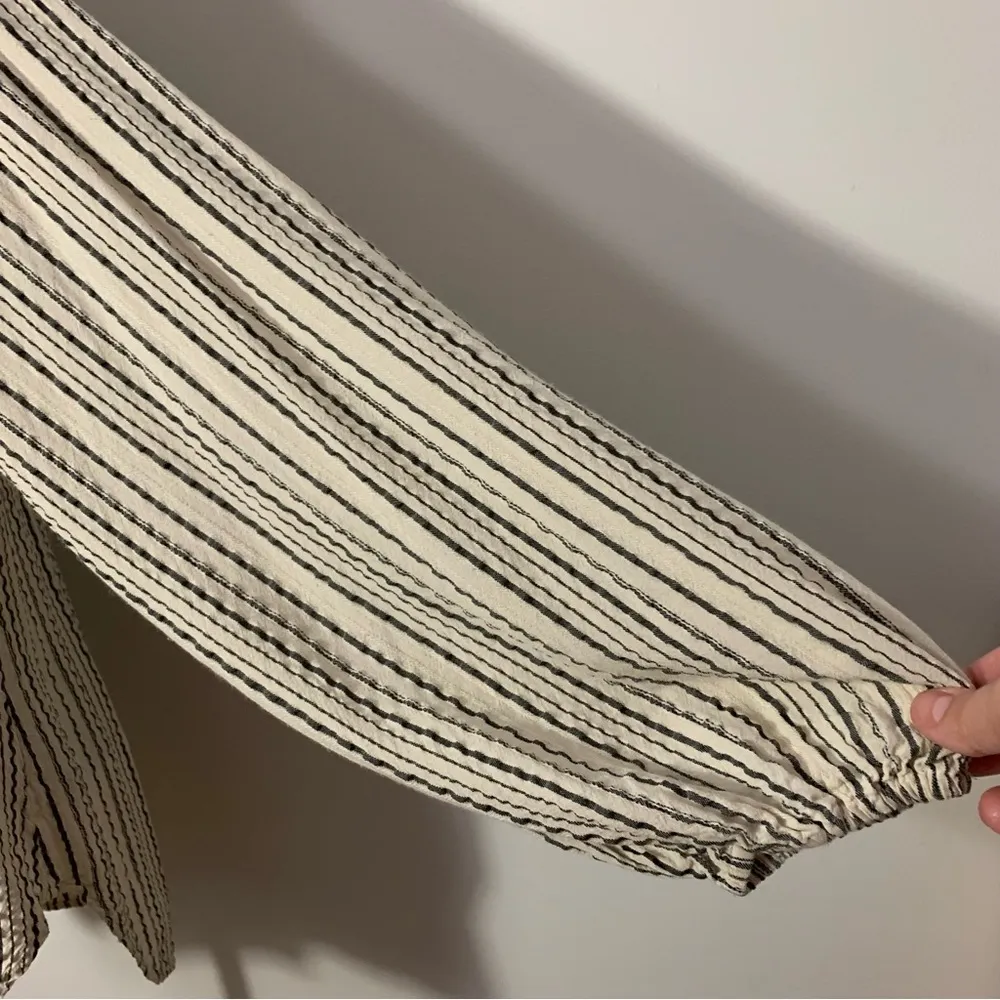 Free People Striped Balloon Sleeve Hi-Low Blouse Size S - Image 6