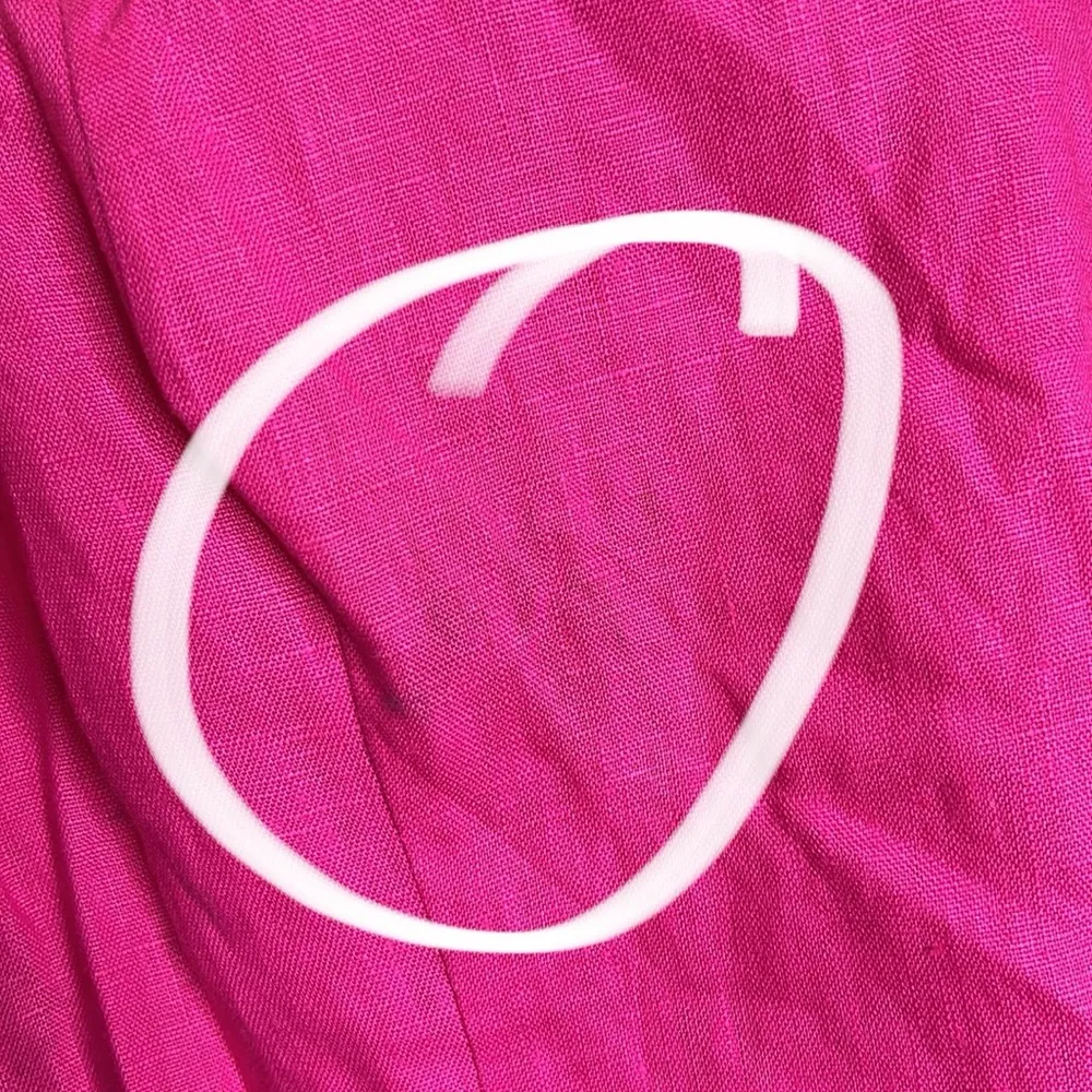 RHODE Dali Linen Puff Sleeve Dress Pink. Size 10 Pink - Image 9