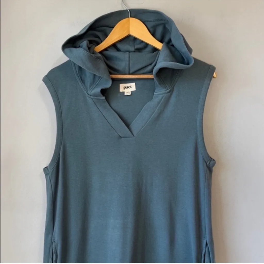 PACT Organic Cotton Airplane Hooded Tank Midi Dress - Image 2