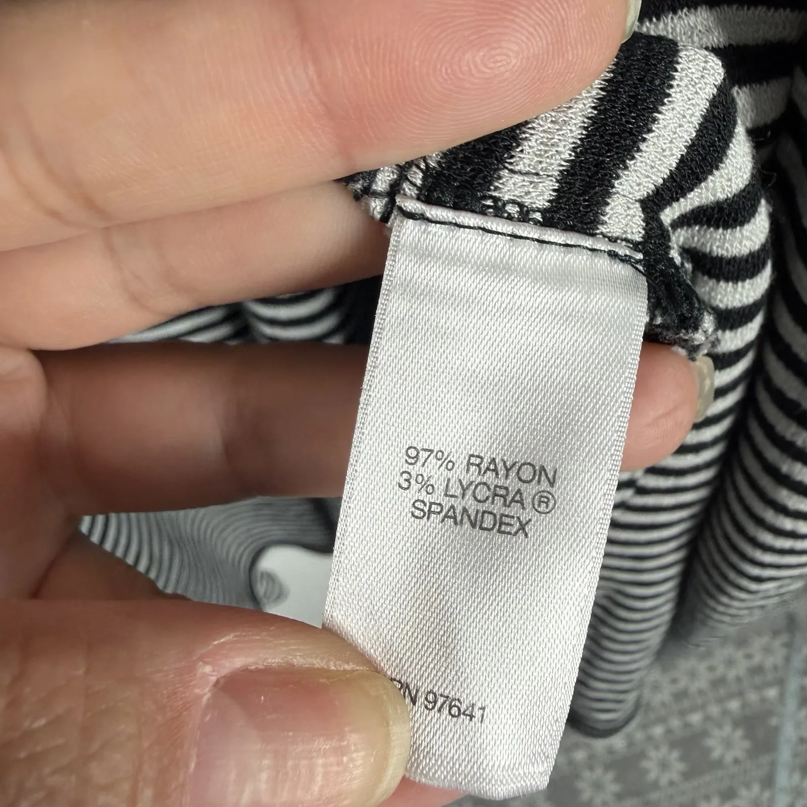 J. Jill Wearever Open Front Cardigan 4X Side Slit Gray Black Stripe Stretch - Image 4