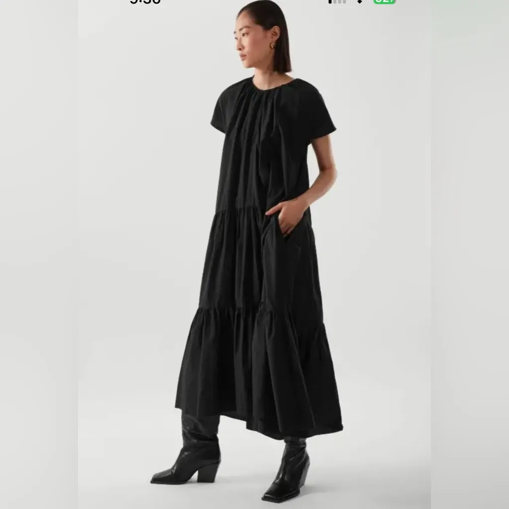 COS Tiered Black Maxi Dress SZ:6 - Image 2